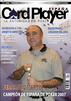 SunPoker.com's sponsored poker pro Fernando Martin wins the 2007 Spanish Poker Championships and makes the cover of Card Player Magazine Espa�a.